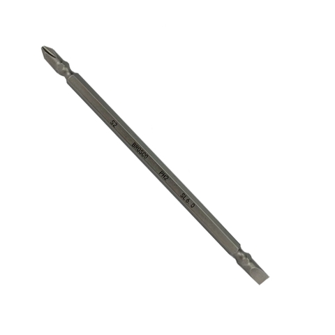 Mũi vít hai đầu SL6-PH2x150mm bằng thép S2 (vỉ 10 cái) Brosco BRPH2SL60C150