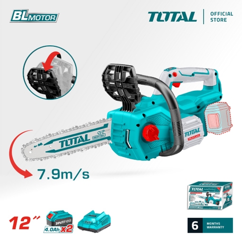 Máy cưa xích pin 20V lam dài 12inch (30.5cm) không chổi than Total TGSLI20128