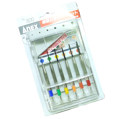 Bộ tua vít sửa điện thoại, điện tử cán sắt 6 cái Anex No.800