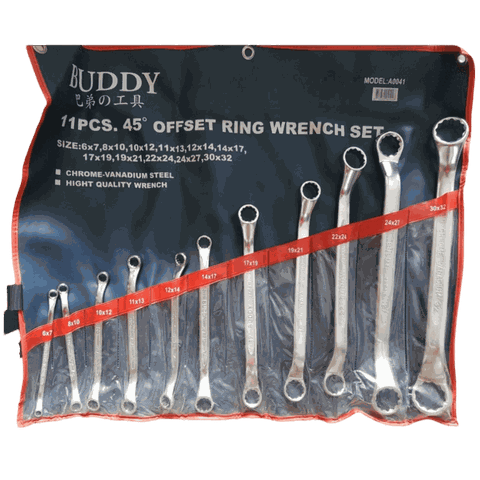 Bộ cờ lê 2 đầu miệng 11 chi tiết từ 6mm đến 32mm hàng Đài Loan Buddy BA0041