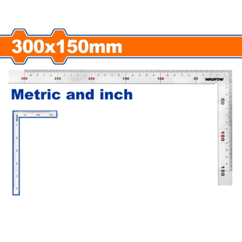 Thước ke vuông 300x150mm mặt phẳng Wadfow WSR4330