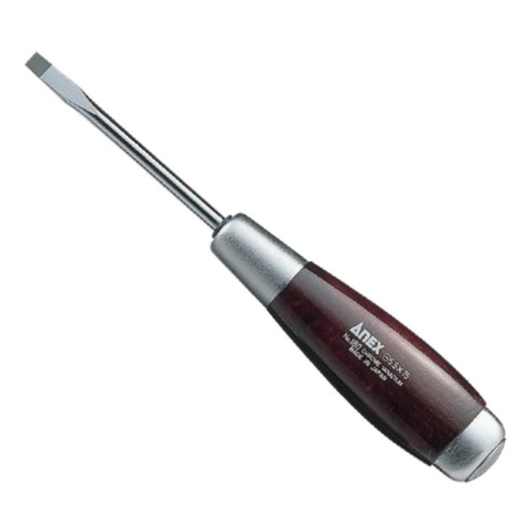 Tua vít đóng 2 cạnh SL8 dài 150mm cán gỗ Anex No.180-8x150