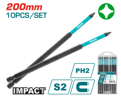 Bộ 10 mũi  bắt vít PH2x200mm Total TACIM16PH285