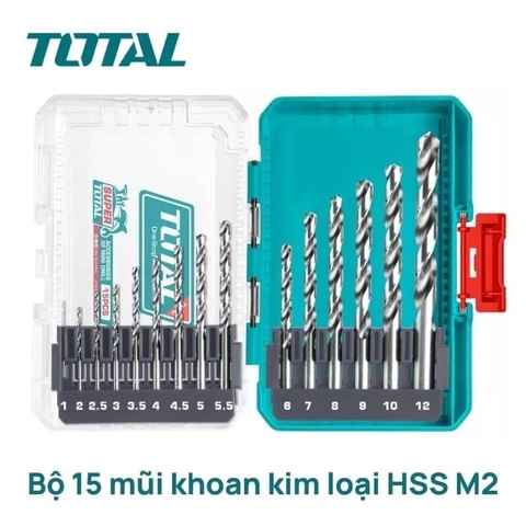 Bộ 15 mũi  khoan  HSS  4341 Total TACSDL51506