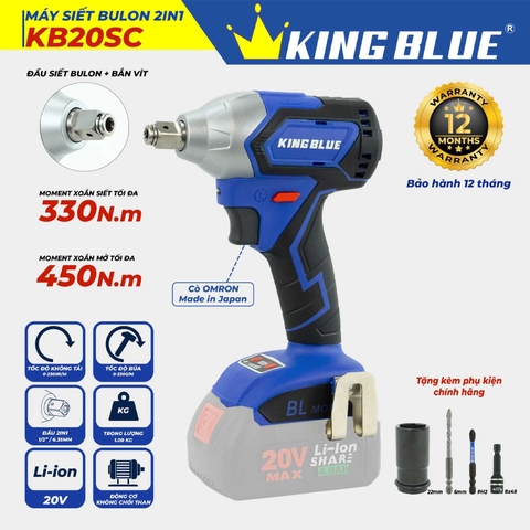 Thân máy bắn bu lông 2in1 20V Kingblue KB20SC