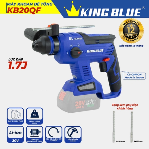 Thân máy khoan bê tông pin 20V Kingblue KB20QF lực 1.7J (Chân pin Bosch)