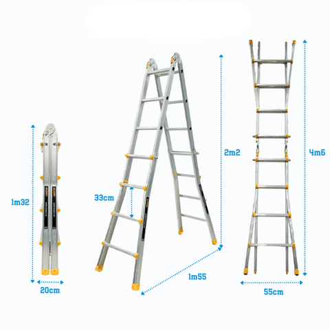 Thang nhôm gấp chữ A 4 bậc cao 4m SUMIKA  SKM404A
