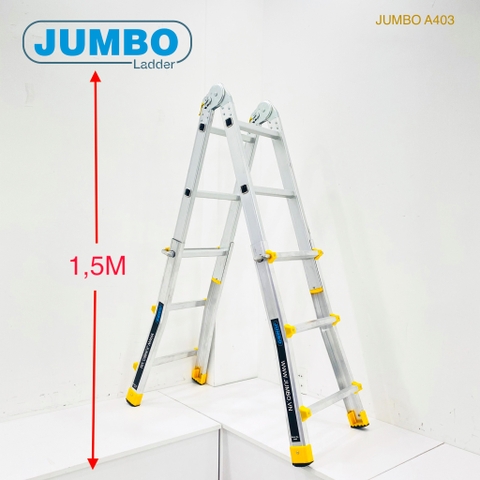 Thang nhôm gấp chữ A mở rộng JUMBO A403 dài 3.3m