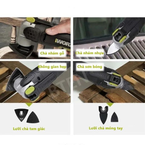 Máy cắt rung đa năng 20V Worx WE696 (1 pin 2Ah + 1 sạc 2Ah)