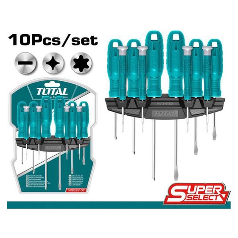 Bộ tuốc nơ vít đa năng 10 chi tiết Total THTDC251001