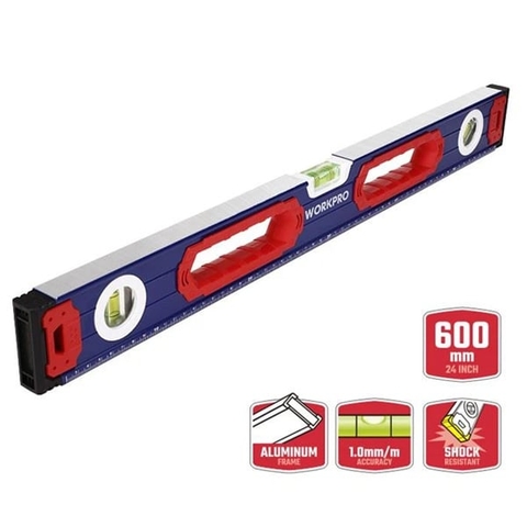 Thước thủy nhôm có từ tính 600mm Workpro WP262014