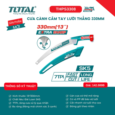 Cưa cành cầm tay lưỡi thẳng 300mm Total THPS3308