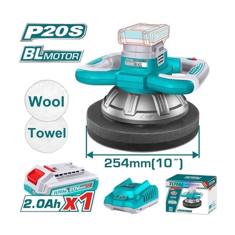 Máy đánh bóng pin 20v không chổi than 245mm Total TOPLI2025481 (1pin 2Ah)