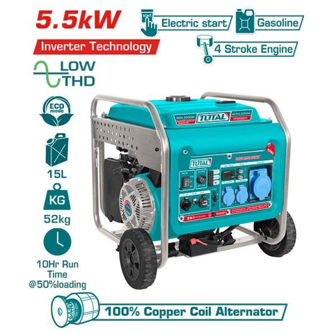 Máy phát điện dùng xăng 5.5KW Total TP355001