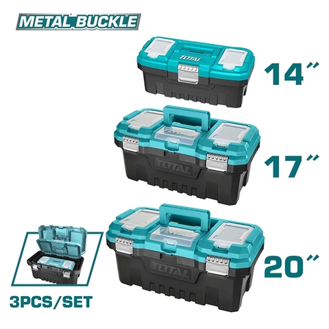 Bộ 3 hộp nhựa  đựng công cụ  khóa kim loại Total TPBXK0032