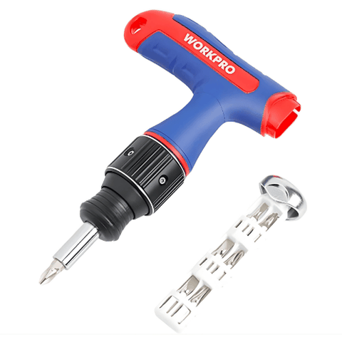 Bộ tua vít từ tính 7 in 1 ổ đĩa kép, tay cầm chữ T Workpro WP221072