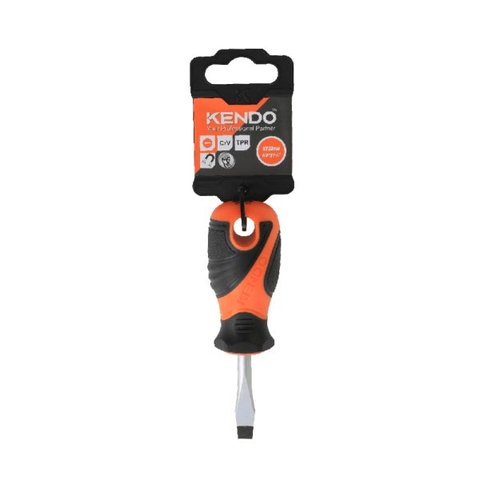 Tua vít dẹp bằng thép Cr-V tay cầm bọc cao su 6x38mm Kendo 20143