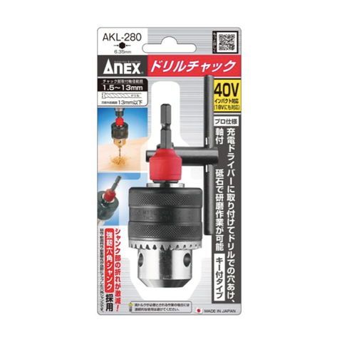 Đầu chuyển mũi khoan 1.5-13mm Anex AKL-280