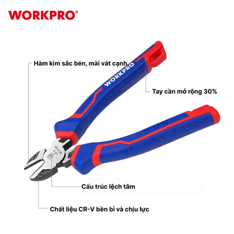 Kìm cắt dây điện 160mm Workpro WP231022