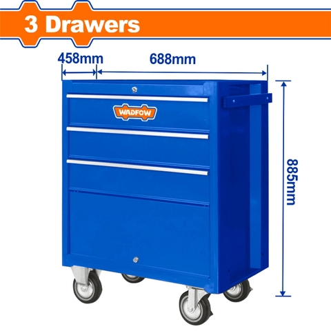 Tủ đựng dụng cụ 3 ngăn kéo 688x458x735mm Wadfow WCS2A03