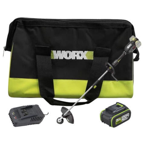 Máy cắt cỏ dùng cước hoặc lưỡi cắt pin 20V Worx WD184.15.2B (1 pin 5Ah, 1 sạc 2Ah)