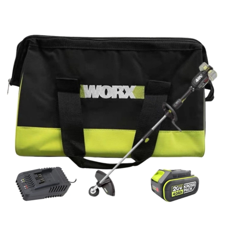 Máy cắt cỏ dùng cước hoặc lưỡi cắt pin 20V Worx WD184.14.2B (1 pin 4Ah, 1 sạc 2Ah)