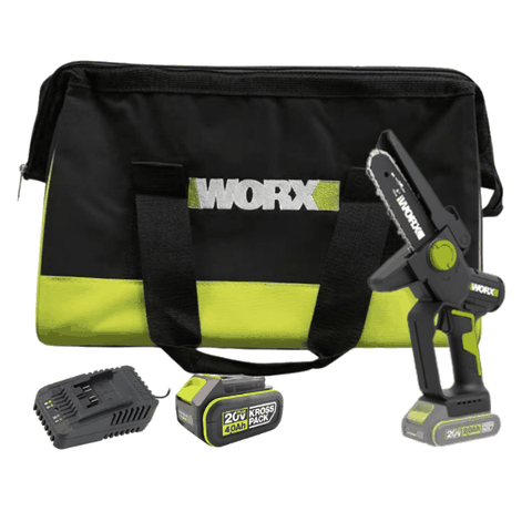 Máy cưa xích 120mm dùng pin 20V Worx WD331.14.2B (1 pin 4Ah, 1 sạc 2Ah)