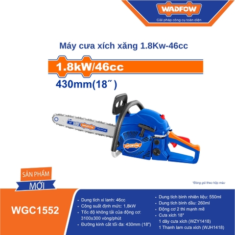 Máy cưa xích xăng 1.8Kw - 46cc 430mm WADFOW WGC1552