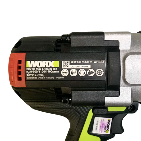 Thân máy bắn bu lông pin 1300N.m, đầu 1/2inch Worx WHB33.9