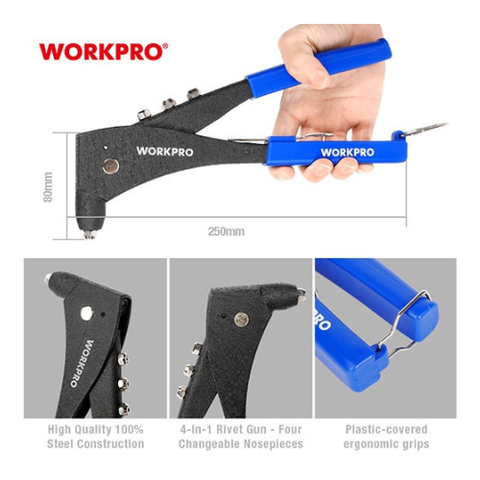 Kìm rút đinh rive nhôm 10inch (250mm) Workpro WP225006