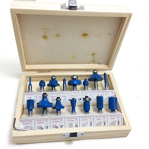 Bộ 15 mũi phay gỗ 6mm Wadfow WRG5P06