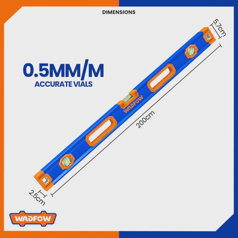 Thước thủy 200cm Wadfow WSL1G200