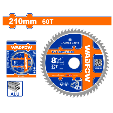 Lưỡi cưa nhôm 210mm 60 răng Wadfow WTC2K01
