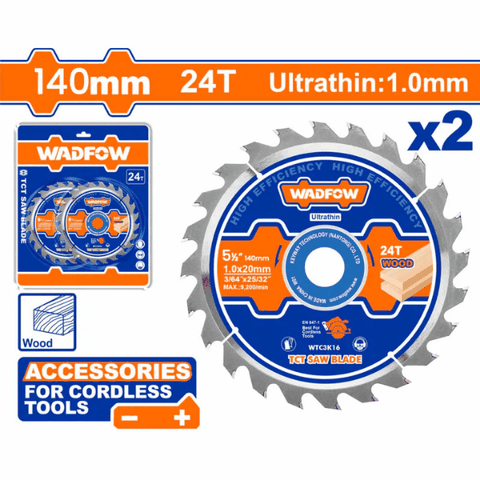 Bộ 2 lưỡi cưa TCT siêu mỏng 140mm(5- 1/2