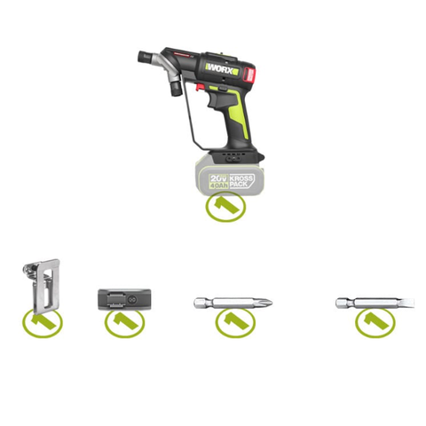 Thân máy bắn vít 2 đầu xoay đổi pin 20V, 50N.m Worx WU177.9