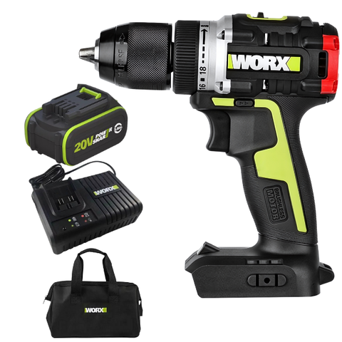 Máy khoan pin 20V, 55Nm Worx Green WU182.15.6B (1 pin 5Ah + 1 sạc 6Ah)