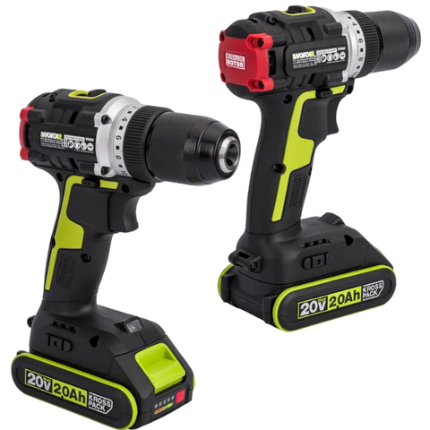 Máy khoan pin 20V, 55Nm Worx Green WU182.12.2B (1 pin 2Ah + 1 sạc 2Ah)