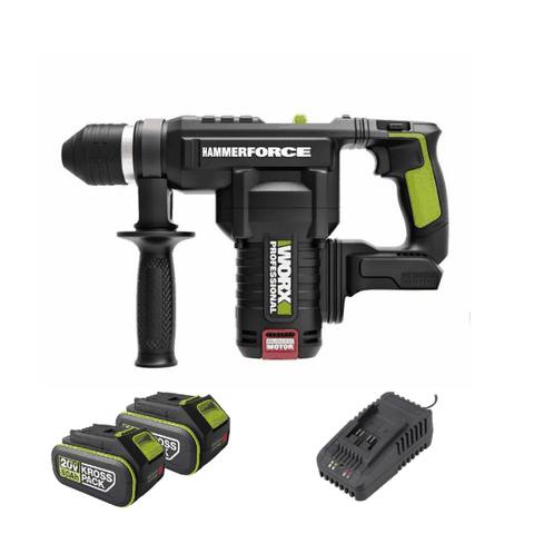 Máy khoan đục bê tông pin 20V, 5J Worx WU399.3 (2 pin 5Ah + 1 sạc 2Ah)