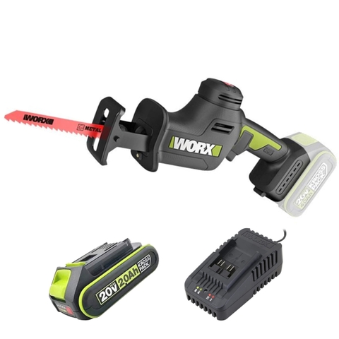Máy cưa kiếm dùng pin 20V Worx WU500.12.2B (1 pin 2Ah + 1 sạc 2Ah)