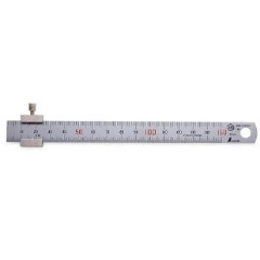 Thước lá inox mã nhũ bạc 15cm  (có khóa) Shinwa 76751