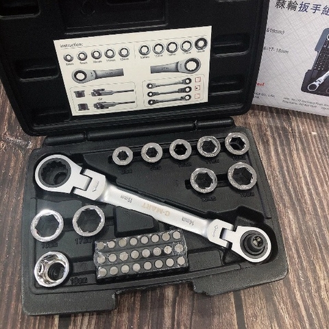 Bộ cờ lê tự động lắc léo + đầu Cmart K0029-B