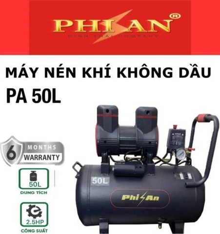Máy nén khí không dầu 50 lít Phi An PA50L