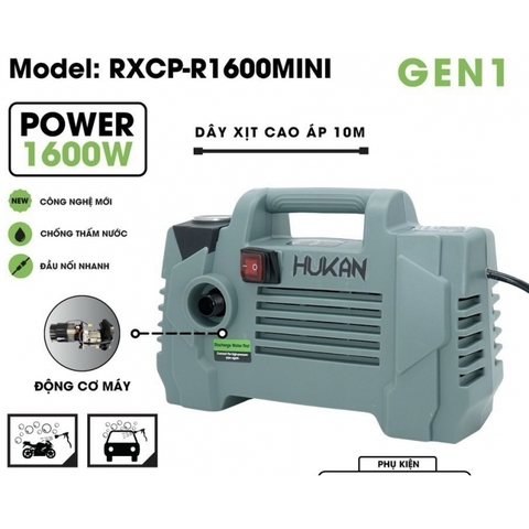 Máy rửa xe điện mini 50-60hz Hukan RXCP-R1600MINI