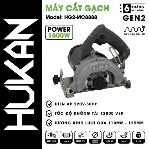 Máy cắt gạch 1600W Hukan HG2-MC8888