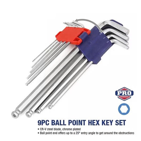 Bộ lục giác đầu bi loại dài 9 cái hệ mét (1.5-10mm) CR-V Workpro WP222007
