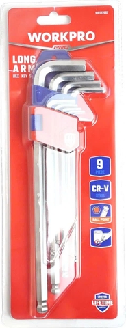 Bộ lục giác đầu bi loại dài 9 cái hệ mét (1.5-10mm) CR-V Workpro WP222007