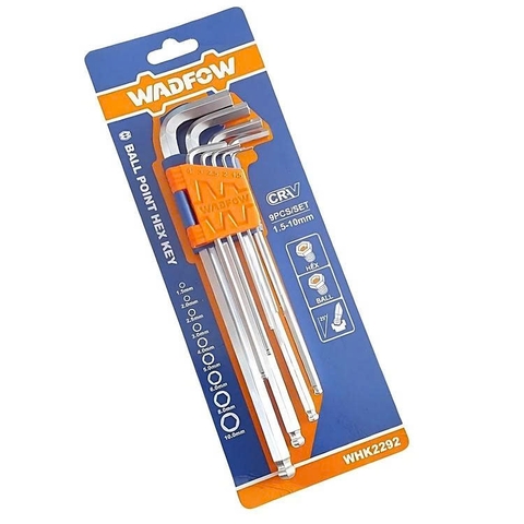 Bộ lục giác bi loại dài 9 cây 1.5-10mm Wadfow WHK2292