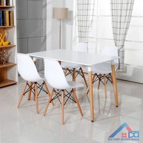 Bộ bàn ghế Eames màu trắng 4 ghế - BA 16