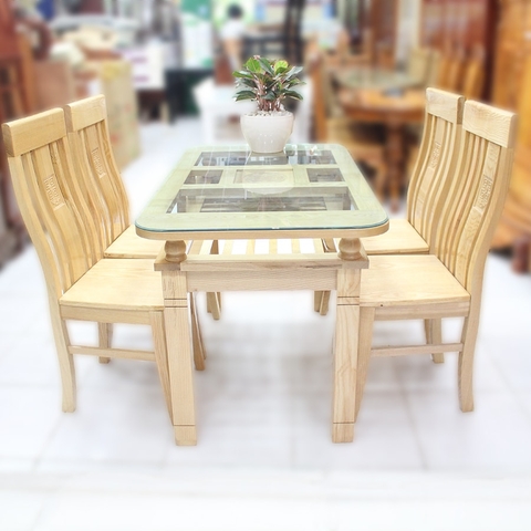 Bàn ăn 4 ghế gỗ sồi nga - BA 01