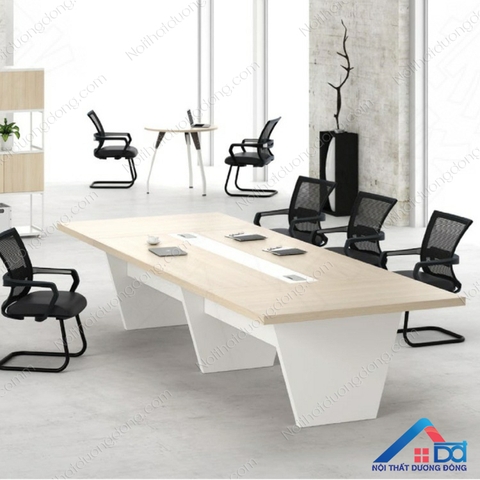 Bàn họp chân gỗ vát chữ V 3,2m - BH 15